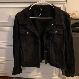 Free People Black Denim Jacket